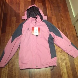 Pink ski or snowboarding jacket