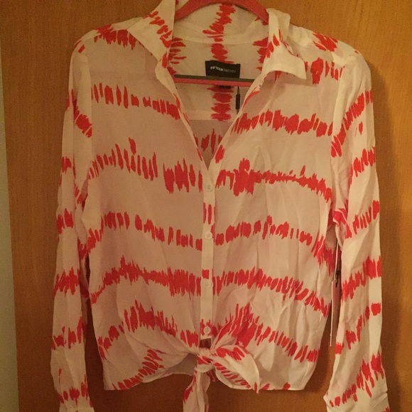 Silk button down top