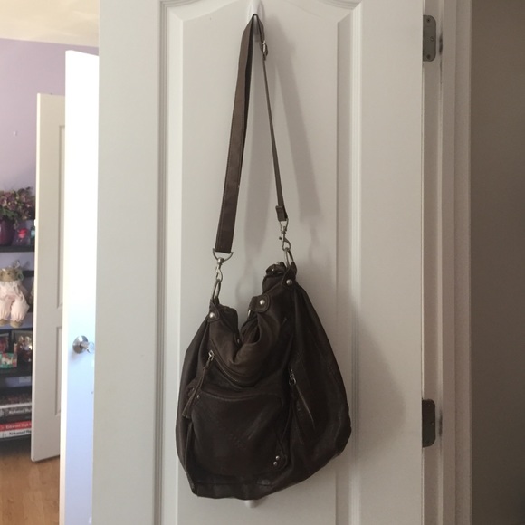 Brown, over the shoulder purse