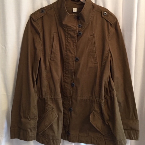 NWOT Ann Taylor Loft cotton zip jacket/buttons. XL - Picture 1 of 4