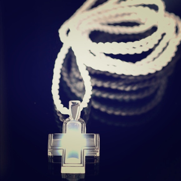 Brand new Lalique Opal Passionnement Cross Pendant