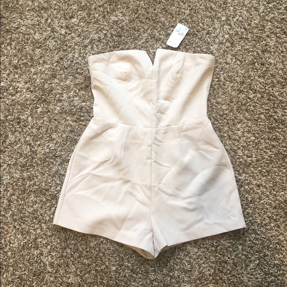 Cream Tube top romper