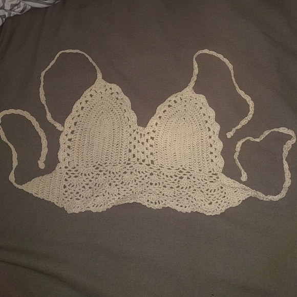 Sold!!  Cream crotchet bikini top