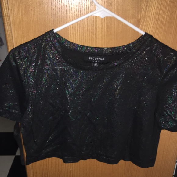 Oil slick crop tshirt