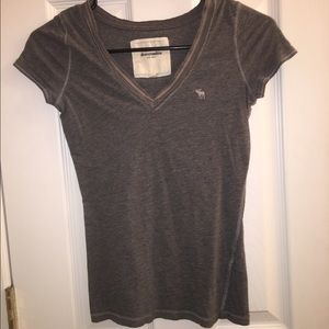 small grey Abercrombie v-neck