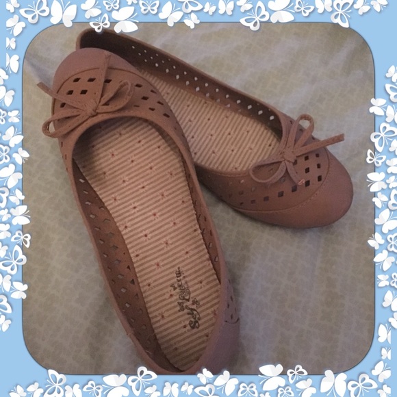 Tan flats by Self Esteem foot wear 8W