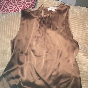 Brown sleeveless blouse