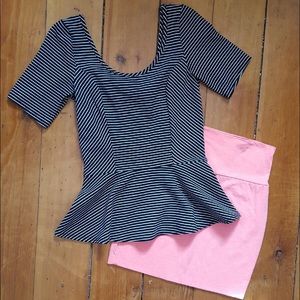 Striped Peplum Shirt