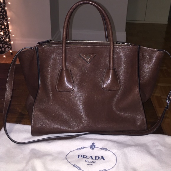 Prada handbag brown leather