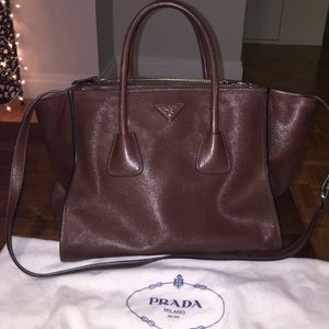 Prada handbag brown leather