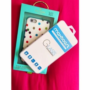 NWT Kate Spade iPhone 6/6S Case & Tempered Glass