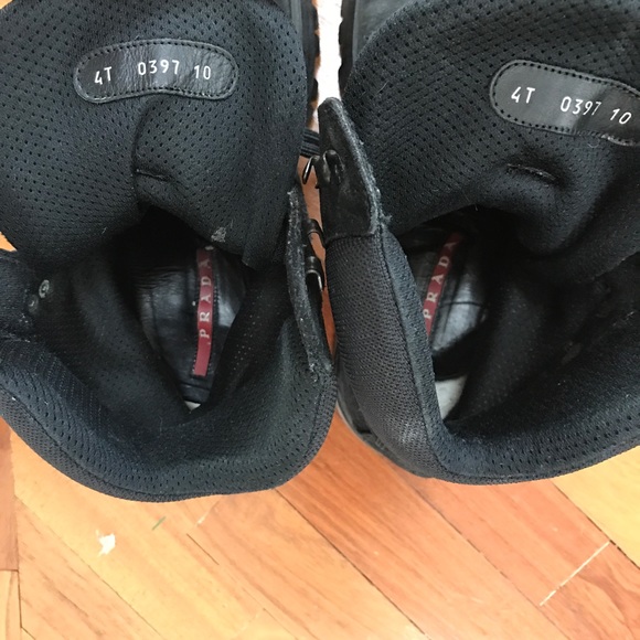 Prada Black Suede Hiking Boots