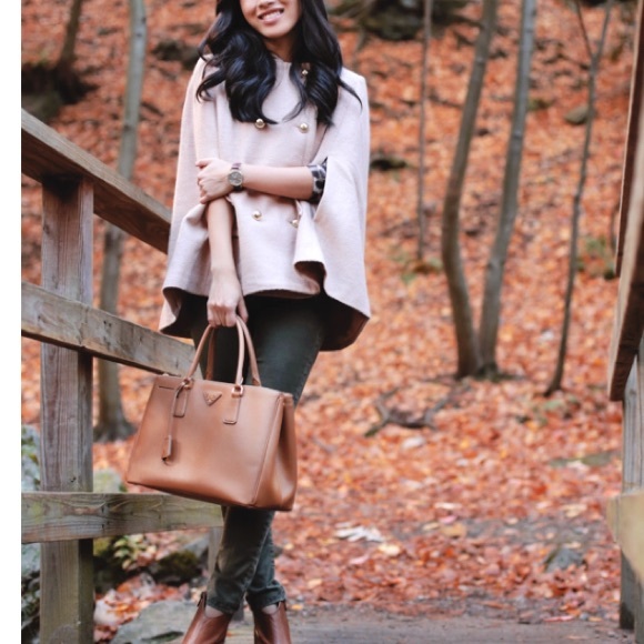 SHEINSIDE cape with fur lining