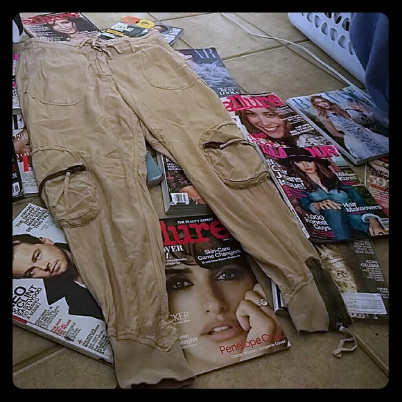 H&M cozy beige women cargo pants