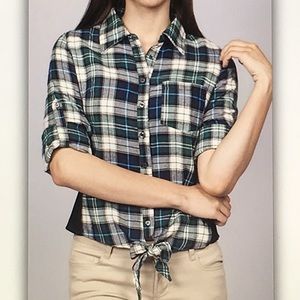 🐒Green/blue🐒3/4 sleeve shirt