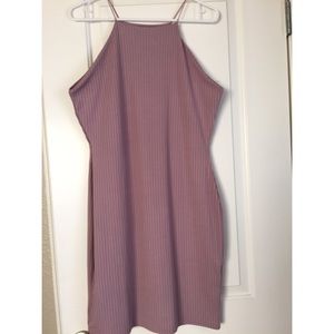 Lavender high neck spaghetti strap Bodycon dress