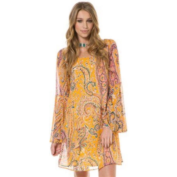 Swell Marigold Paisley mini dress🌻 - Picture 1 of 6