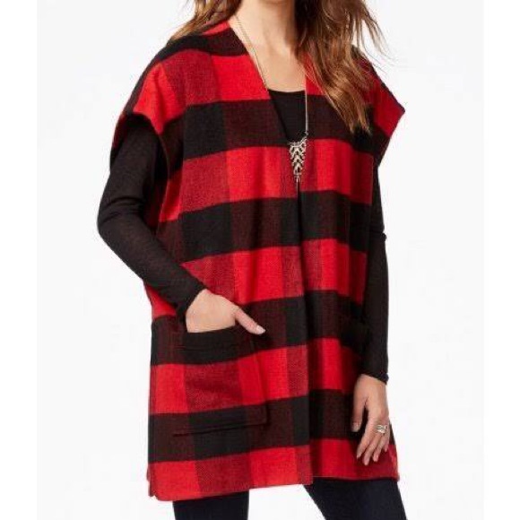 LUCKY BRAND oversized flannel vest