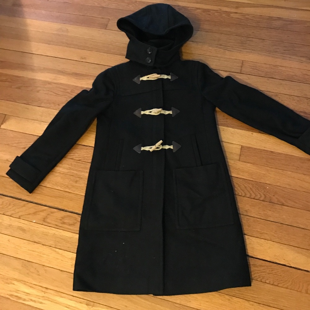 J. Crew Hooded Toggle Duffle Coat Like New 2P