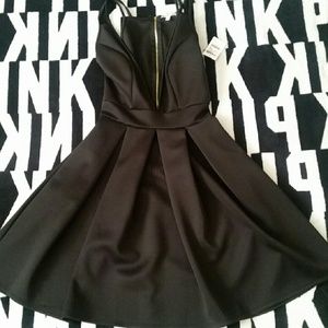 Blk Deep Plunge Dress