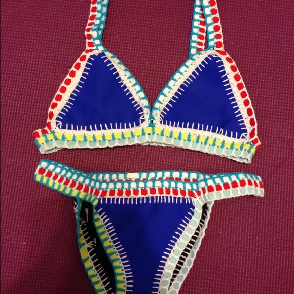 Blue bikini size small boho style
