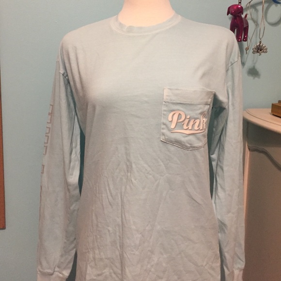 VS Pink Mint Varsity Crew