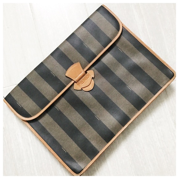 Fendi Handbags - Fendi Vintage Bag Portfolio Large Clutch AUTHENTIC
