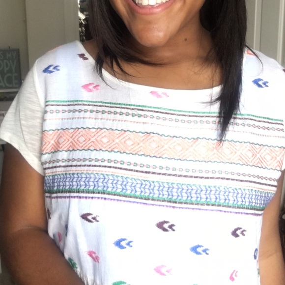 AE Embroidered Peplum Top