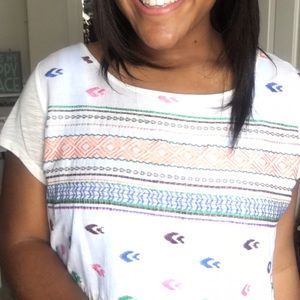 AE Embroidered Peplum Top