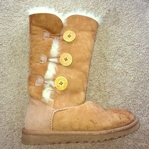 Camel buttoned Australian Ugg boots