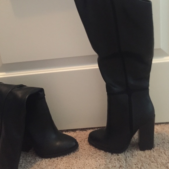black knee high boots