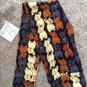 LULAROE FRENCH BULL DOG OS LEGGINGS
