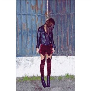 NOW AVAILABLE Widow Burgundy Velvet Leggings