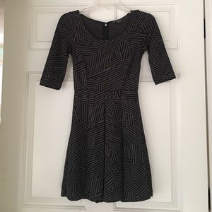 Black Geometric Patterned Dress