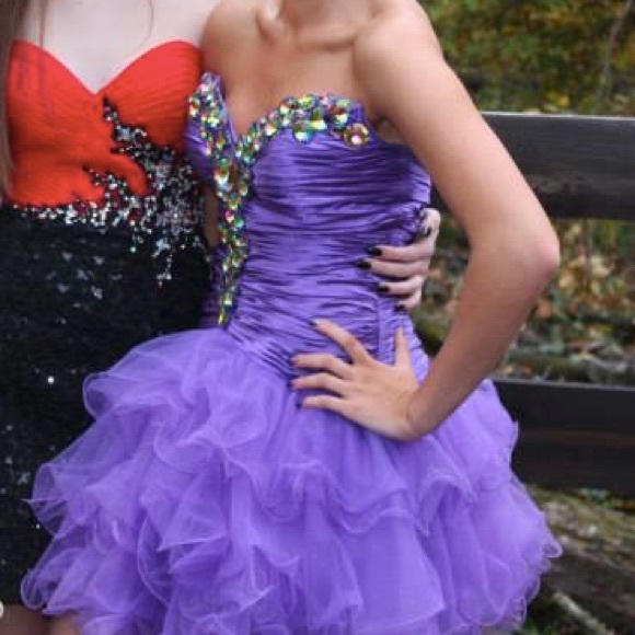 Sherri Hill Short Purple Dress