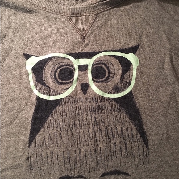 Gray Sweater w/ Owl and Mint Green Glasses-JUNIORS
