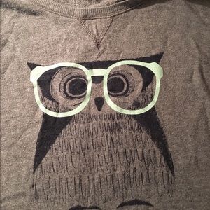 Gray Sweater w/ Owl and Mint Green Glasses-JUNIORS