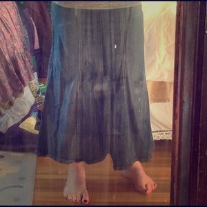 Long denim skirt