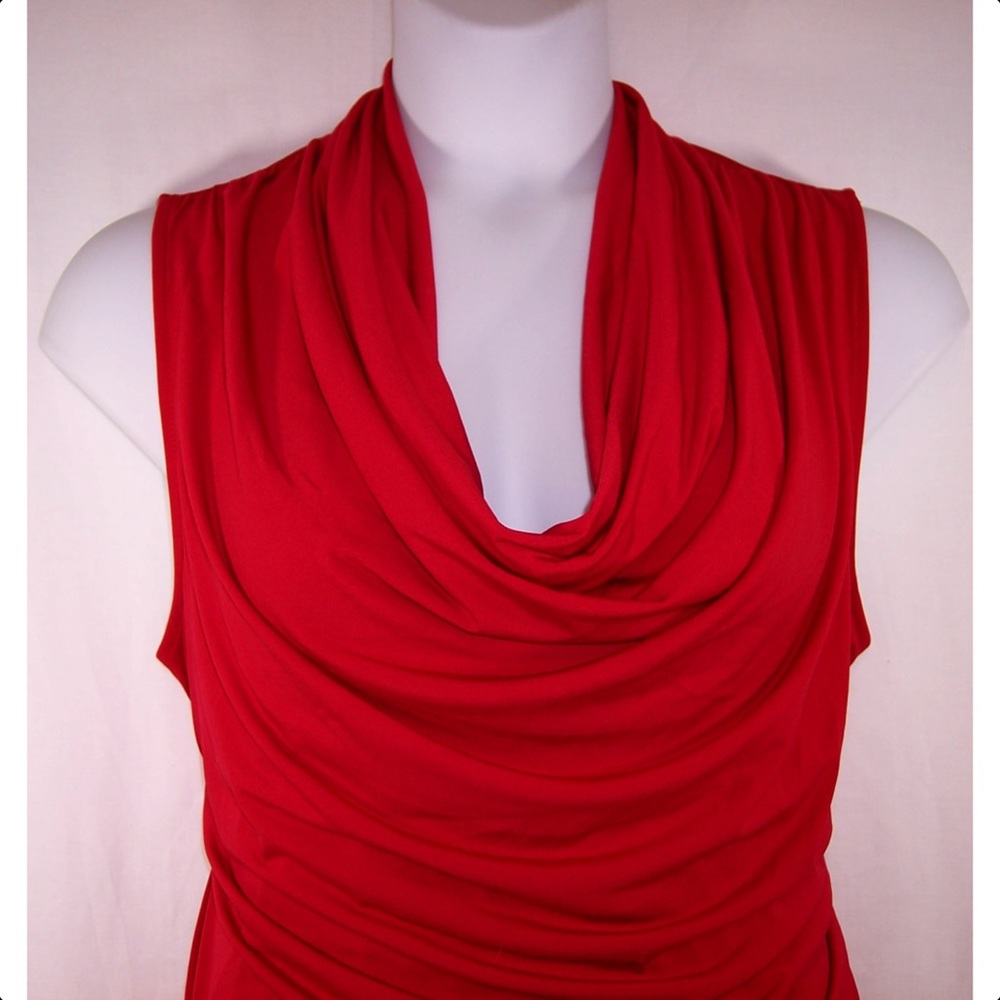 NEW Lane Bryant 26/28 Red Faux Wrap Dress - Picture 5 of 8