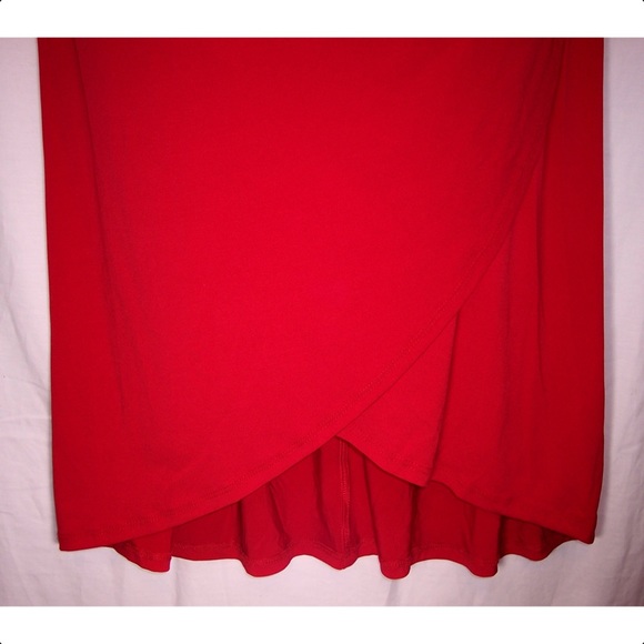 NEW Lane Bryant 26/28 Red Faux Wrap Dress - Picture 6 of 8