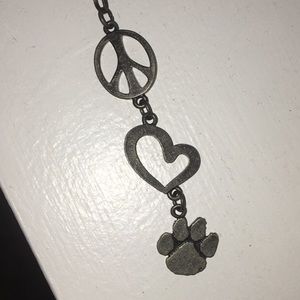 peace, love & Clemson necklace