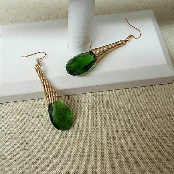 Green Drop Earring