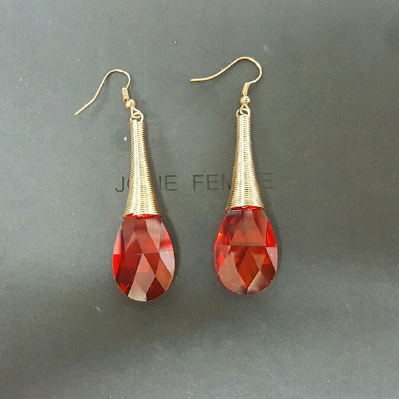 Red Drop Earring - Picture 2 of 3