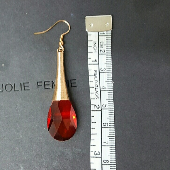 Red Drop Earring - Picture 3 of 3