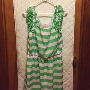 Lilly Pulitzer green and white striped dress XL