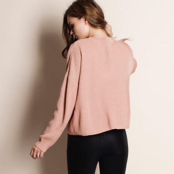 Cut Out Choker Sweater Top - Picture 3 of 3