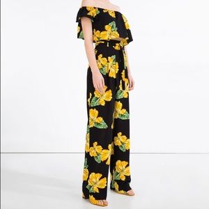 Zara Trafaluc Floral Palazzo Pants