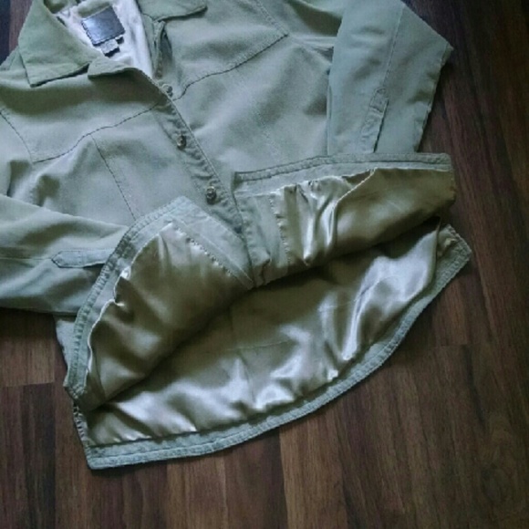 Light Beige Button Down Leather Jacket - image 3