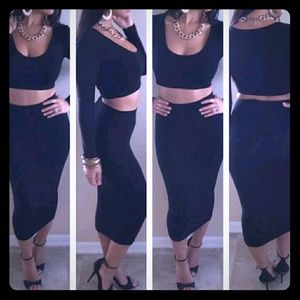 Bodycon 2 piece high-waisted skirt