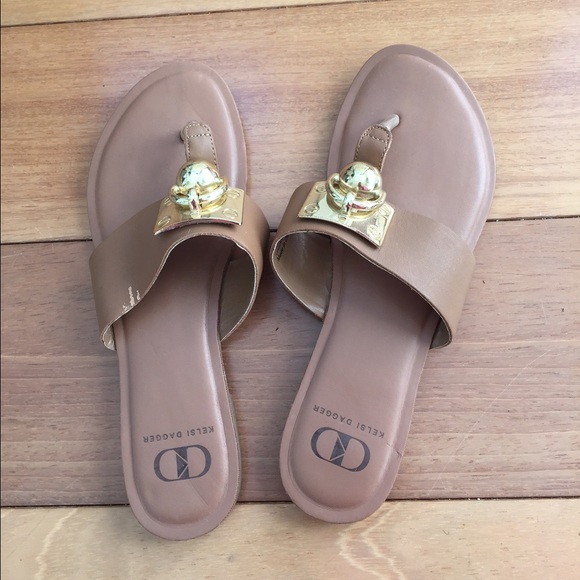 Tan and Gold Leather Sandals - Picture 3 of 4